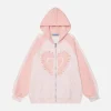 Aelfric Eden Pin 3D Print Heart Zip Up Hoodie