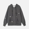 Aelfric Eden Rivet Star Printed Zip Up Hoodie