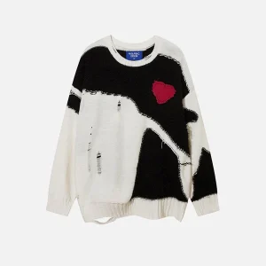 Aelfric Eden Color Blocking Distressed Sweater