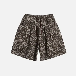 Aelfric Eden Drawstring Leopard Print Shorts