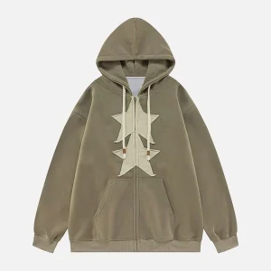 Aelfric Eden 3D Print Star Zip Up Hoodie