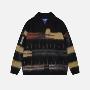 Aelfric Eden Distressed Wool Polo Sweater