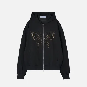 Aelfric Eden Rivet Butterfly Zip Up Hoodie