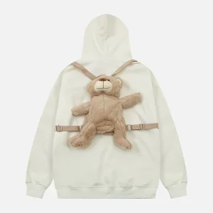 Aelfric Eden Cute Bear Bag Zip Up Hoodie