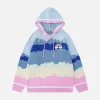 Aelfric Eden Colorful Stripe Printed Rainbow Hoodie