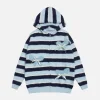 Aelfric Eden Bow Stripe Knit Zip Up Hoodie