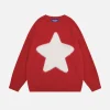 Aelfric Eden Vintage Star Printed Red Sweatshirt