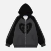 Aelfric Eden Pin 3D Print Heart Zip Up Hoodie