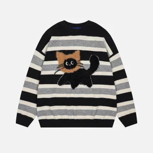 Aelfric Eden Cute Cat Stripe Sweater