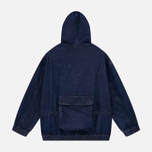 Aelfric Eden Denim Drawstring Zip Up Hoodie