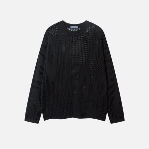 Aelfric Eden Open Knit Crew Neck Sweater