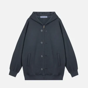 Aelfric Eden Basic Button Zip Up Hoodie