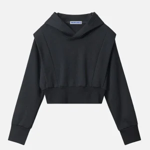 Aelfric Eden Basic Deconstruction Patchwork Crop Hoodie