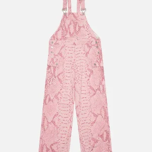 Aelfric Eden Pink Snake Pattern Overalls