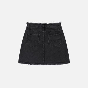 Aelfric Eden Irregular Raw Edge Star Denim Skirt