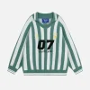 Aelfric Eden White Green Stripe Sweater