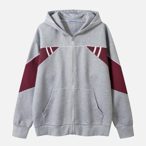 Aelfric Eden Stripe Color Blocking Zip Up Hoodie