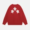 Aelfric Eden Vintage Star Printed Red Sweatshirt