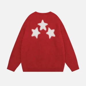 Aelfric Eden Vintage Star Printed Red Sweatshirt