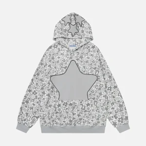 Aelfric Eden 3D Star Printed Camouflage Hoodie