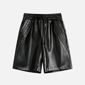 Aelfric Eden Drawstring Faux Leather Shorts