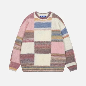 Aelfric Eden Color Blocking Plaid Sweater