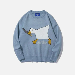 Aelfric Eden Cute Murder Goose Pattern Knit Sweater