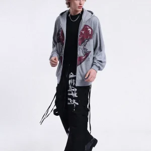 Aelfric Eden Flame Apple Printing Zip Up Hoodie