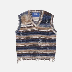 Aelfric Eden Distressed Stripe Sweater Vest