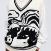 Aelfric Eden Skeleton Portrait Graphic Sweater Vest