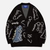 Aelfric Eden Dinosaur Cartoon Pattern Knit Cardigan