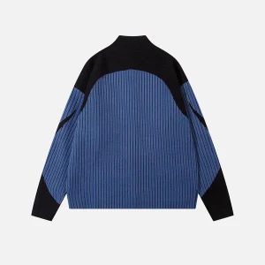 Aelfric Eden Color Blocking Stripe Turtleneck Cardigan