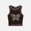 Aelfric Eden Fringe Denim Butterfly Print Tank Top