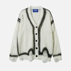 Aelfric Eden Distressed Print Cardigan