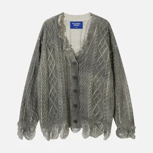 Aelfric Eden Washed Distressed Cardigan