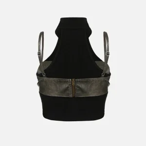 Aelfric Eden Faux Leather Patchwork Tank Top