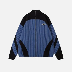 Aelfric Eden Color Blocking Stripe Turtleneck Cardigan